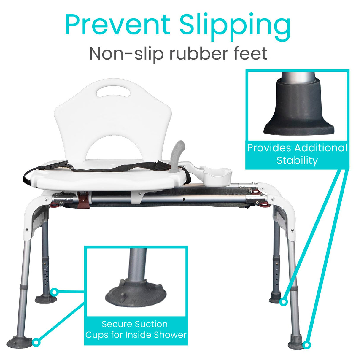 Sliding Shower Chair with Soap Tray and Safety Belt X982198