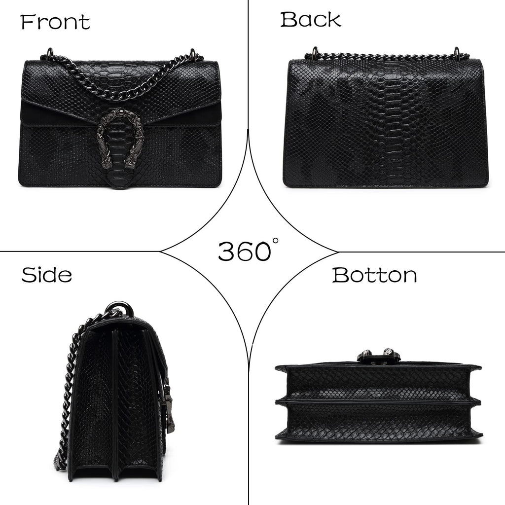 Snake Printed Leather Crossbody Bag Y126948