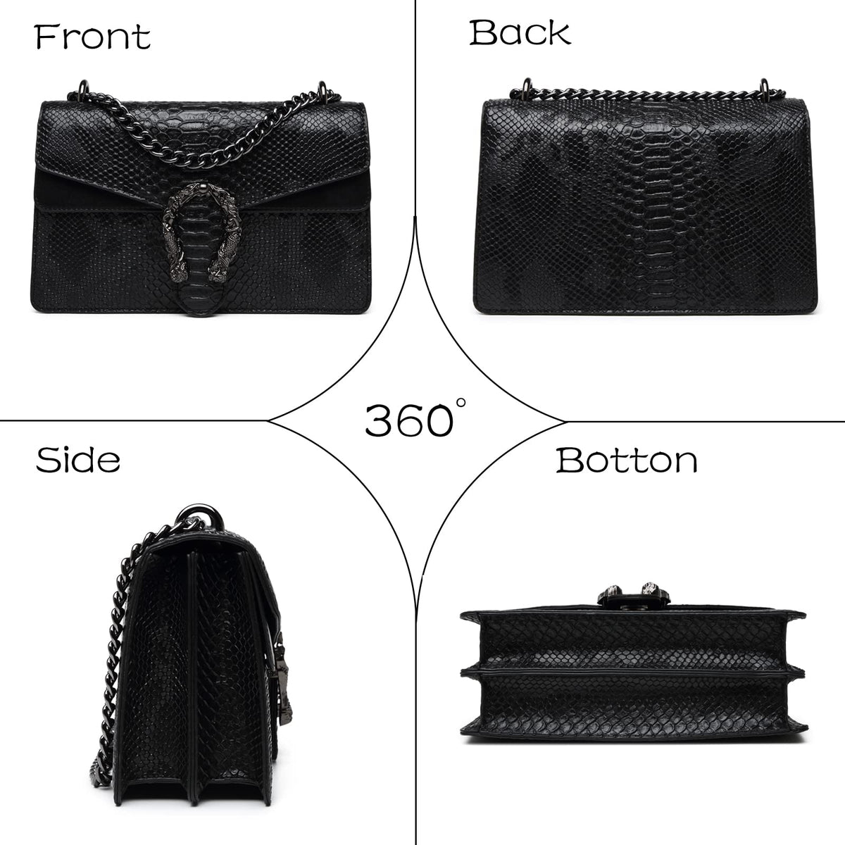 Snake Printed Leather Crossbody Bag Y126948