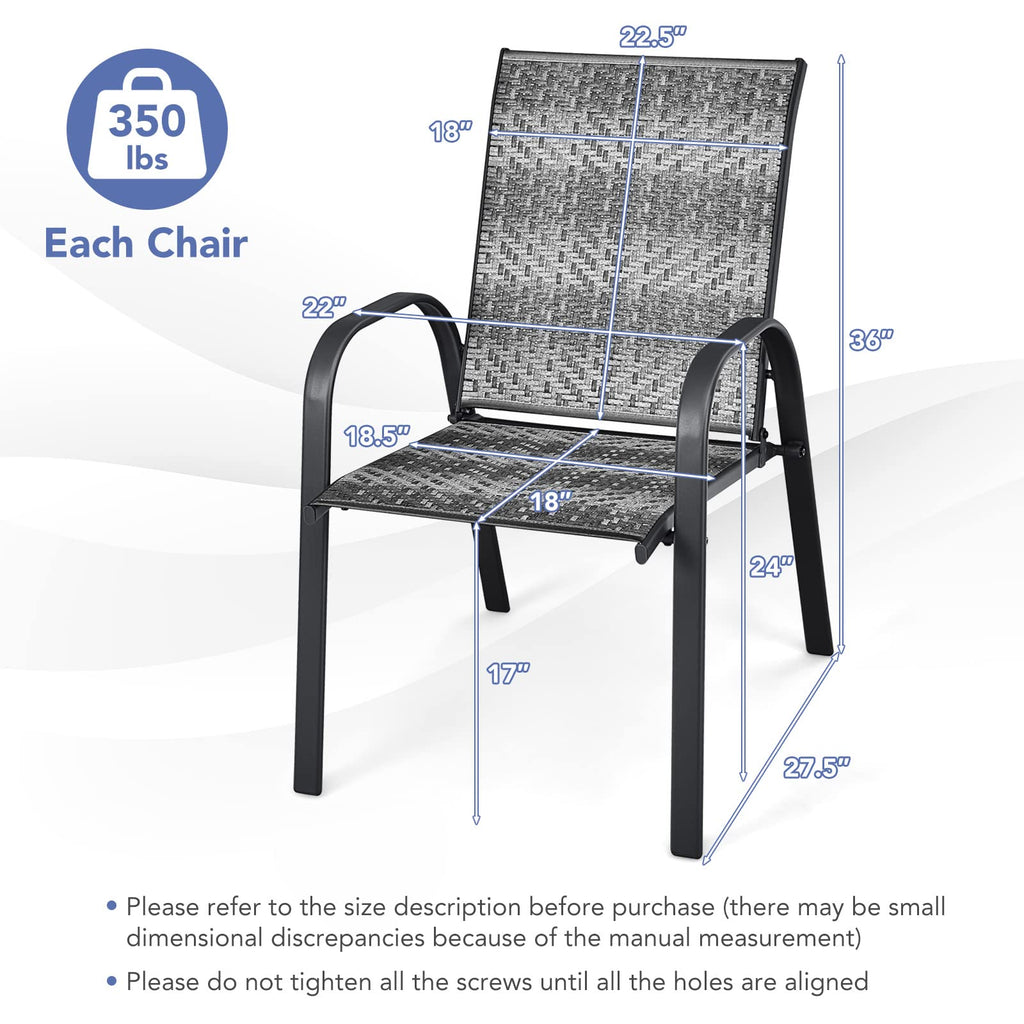Stackable Wicker PE Rattan Patio Dining Chairs Set of 6 S93269