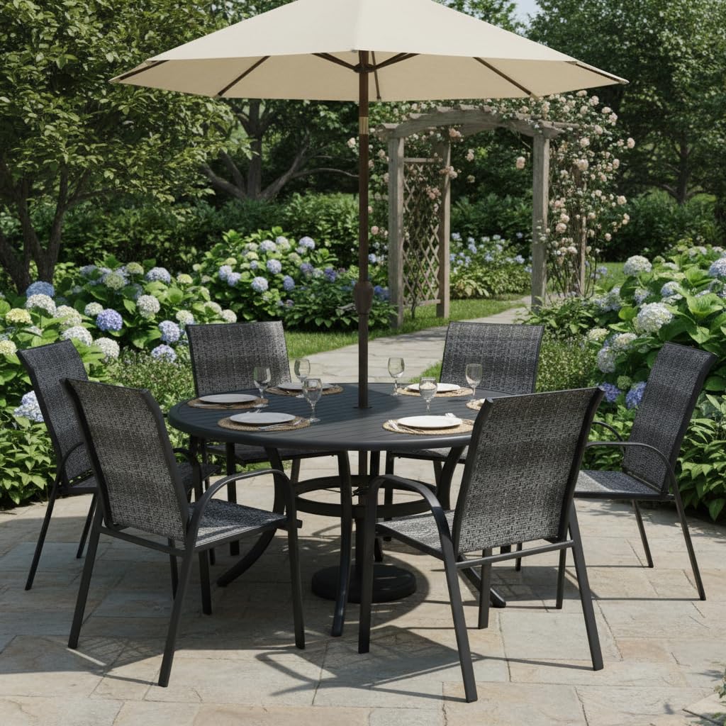 Stackable Wicker PE Rattan Patio Dining Chairs Set of 6 S93269