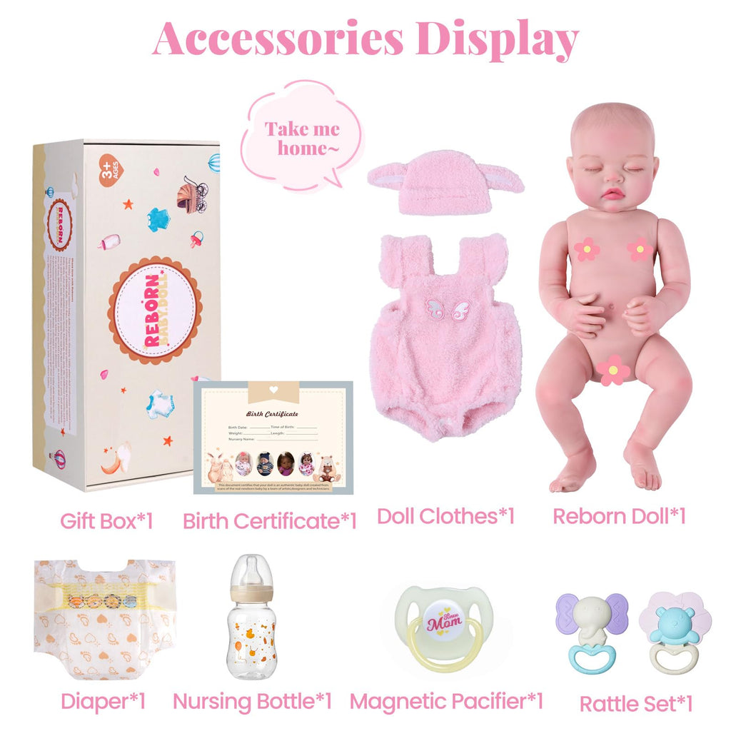 20 Inch Reborn Baby Dolls Girl with Accessories P829