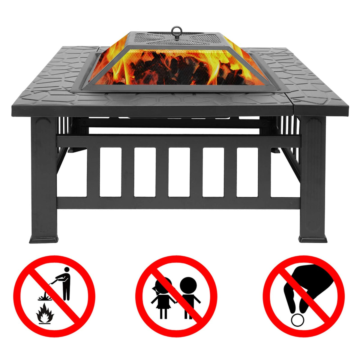 32 Inch Square Fire Pit N4738