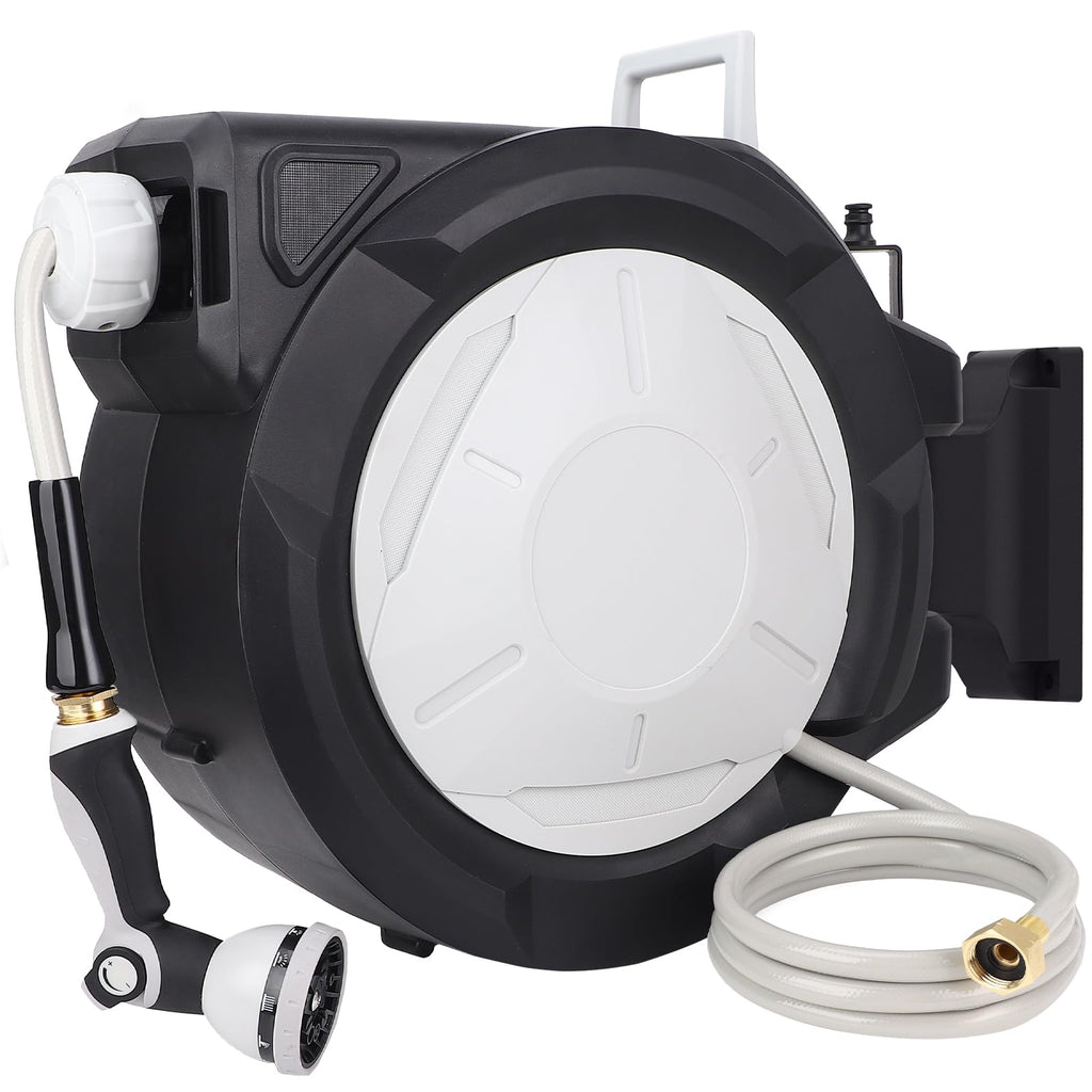 Retractable Garden Hose Reel 1/2 Inch x 100 ft Wall Mounted Q1740