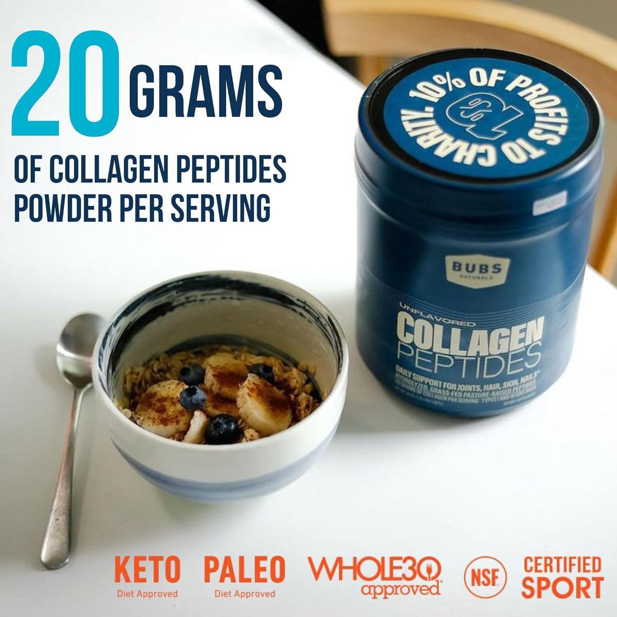 Unflavored Collagen Peptides Powder 10oz N2202