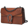 Snake Printed Leather Crossbody Bag Y126948