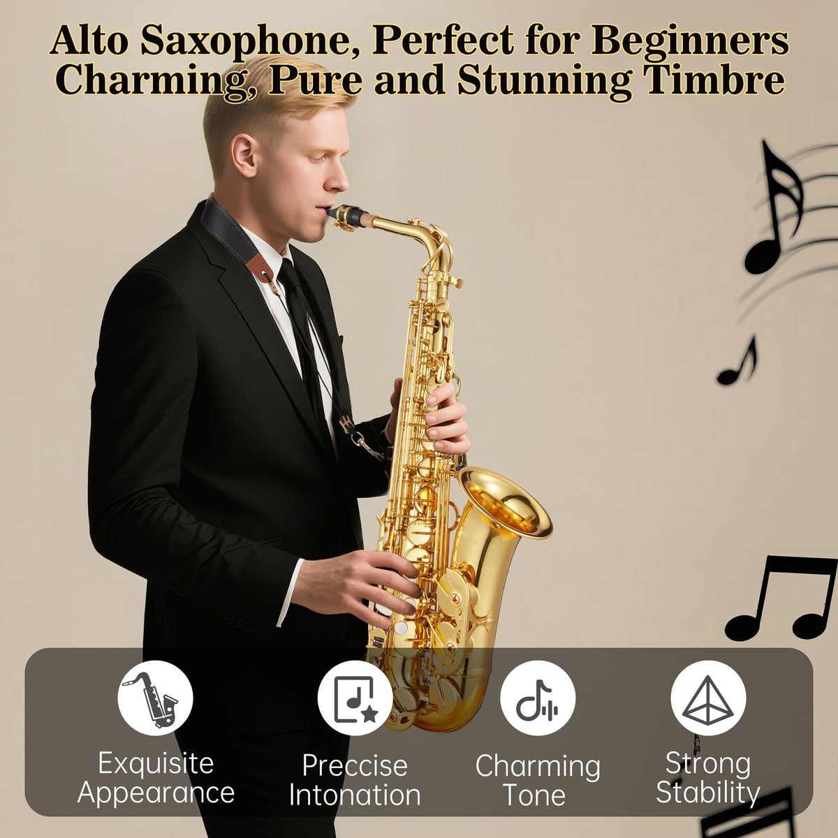 Alto Saxophone Copper Body Electroplated Gold Finish F69351
