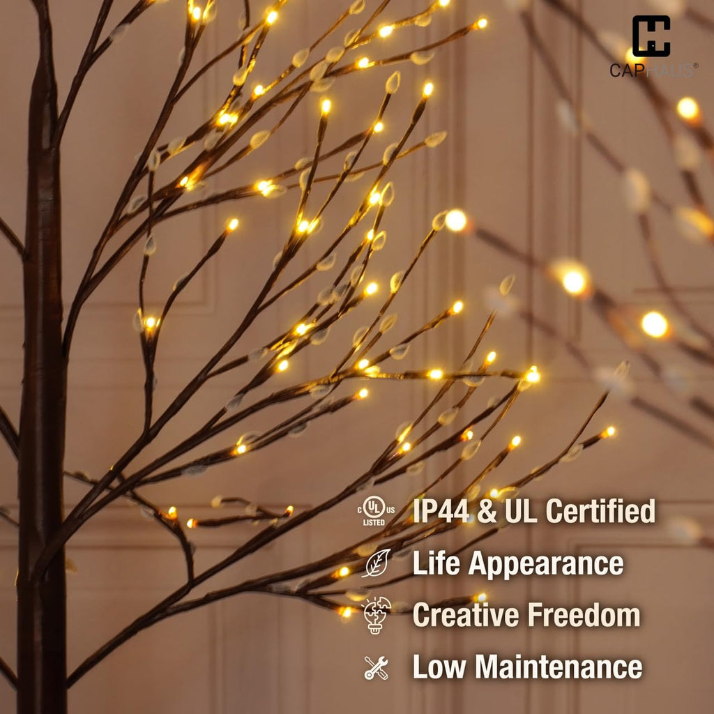 8FT Lighted Willow Twig Tree with 240 Warm White LED Lights A8367