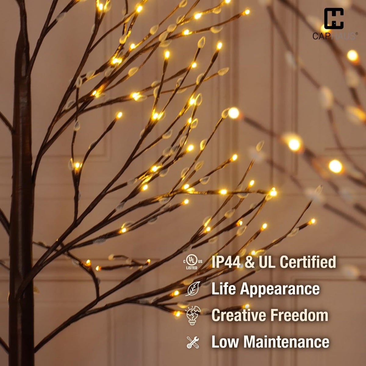 8FT Lighted Willow Twig Tree with 240 Warm White LED Lights A8367