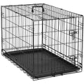 48 Inch Heavy Duty Folding Metal Wire Dog Crate with Double Doors B645747