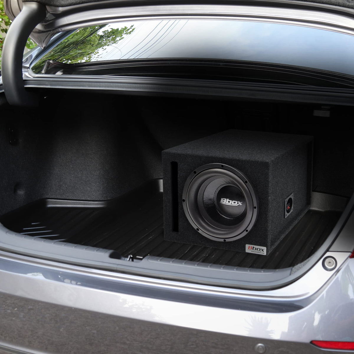 Single Vented 12 Inch Subwoofer Box with Nickel Finish Terminals B6980