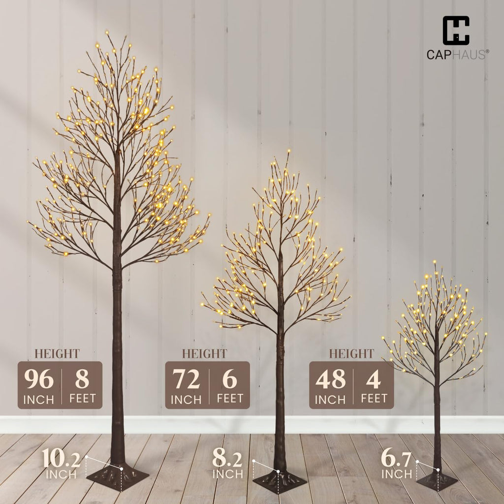 8FT Lighted Willow Twig Tree with 240 Warm White LED Lights A8367