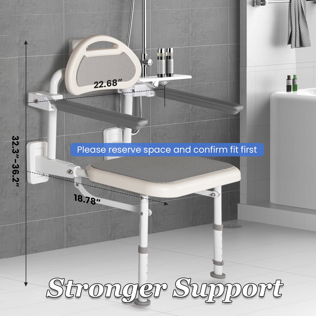 18” Folding Wall Mounted Shower Seat S7647