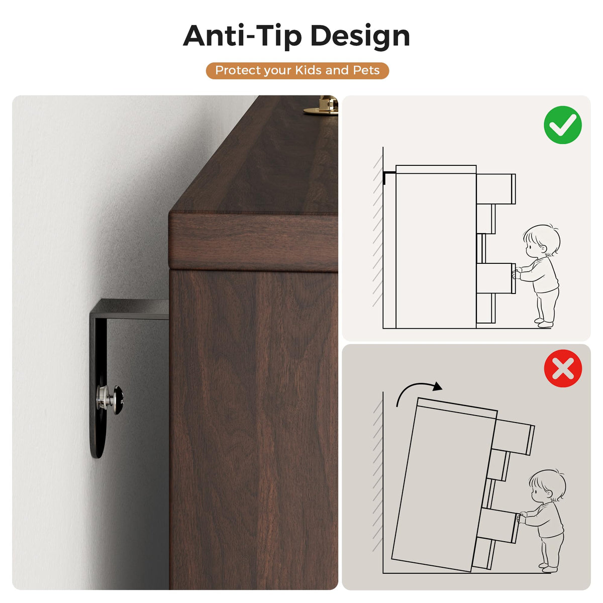 Brown 5 Drawer Dresser P356915