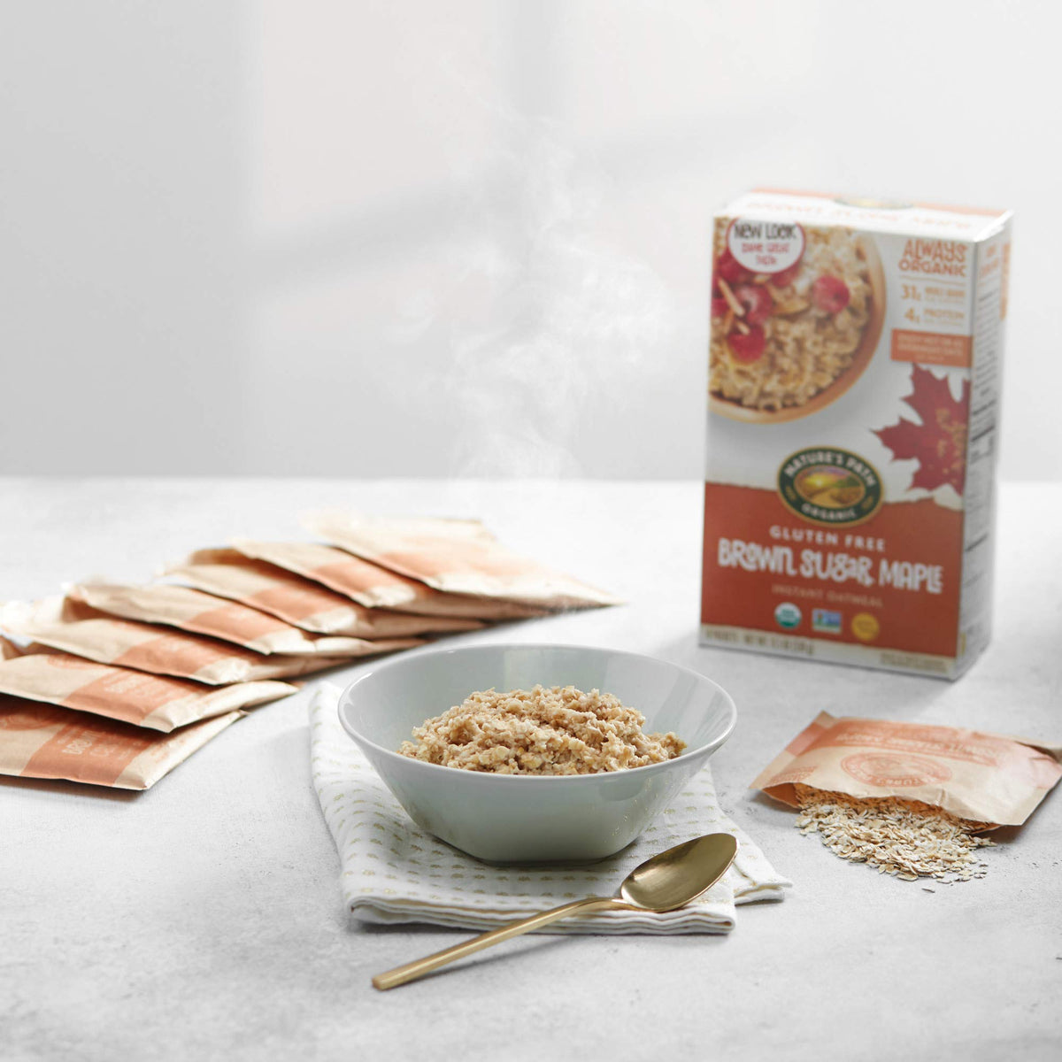 Organic Gluten Free Brown Sugar Maple Instant Oatmeal 32 Packet X931