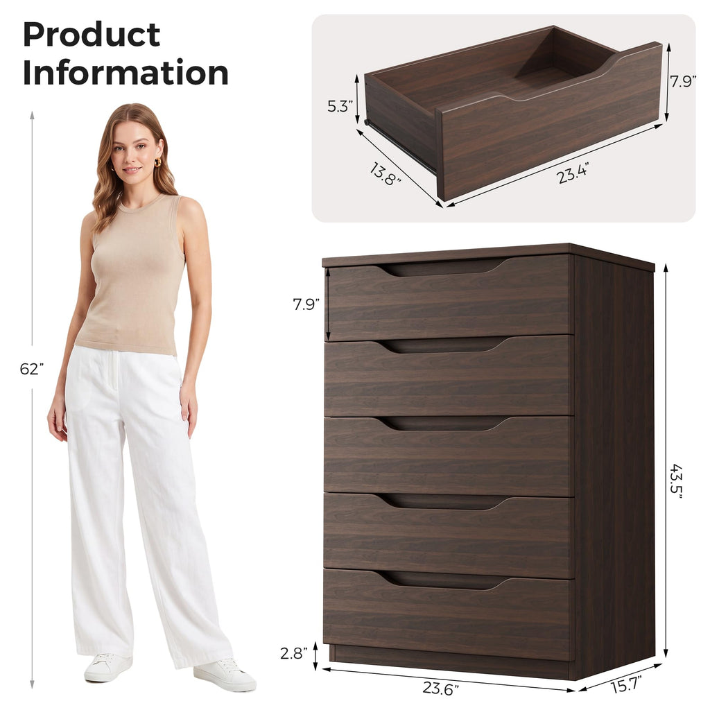 Brown 5 Drawer Dresser P356915