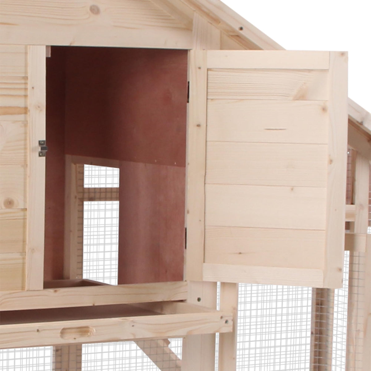 55" 2-Tier Wooden Rabbit Hutch with Ramp G47108