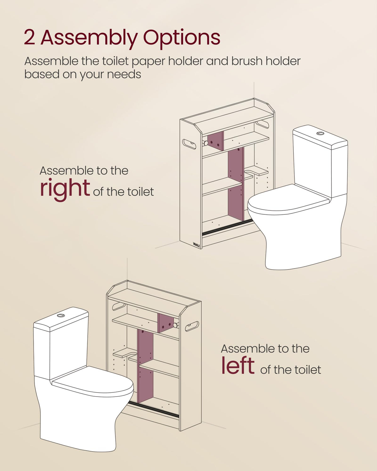 Slim Bathroom Storage Cabinet with Sliding Doors K879
