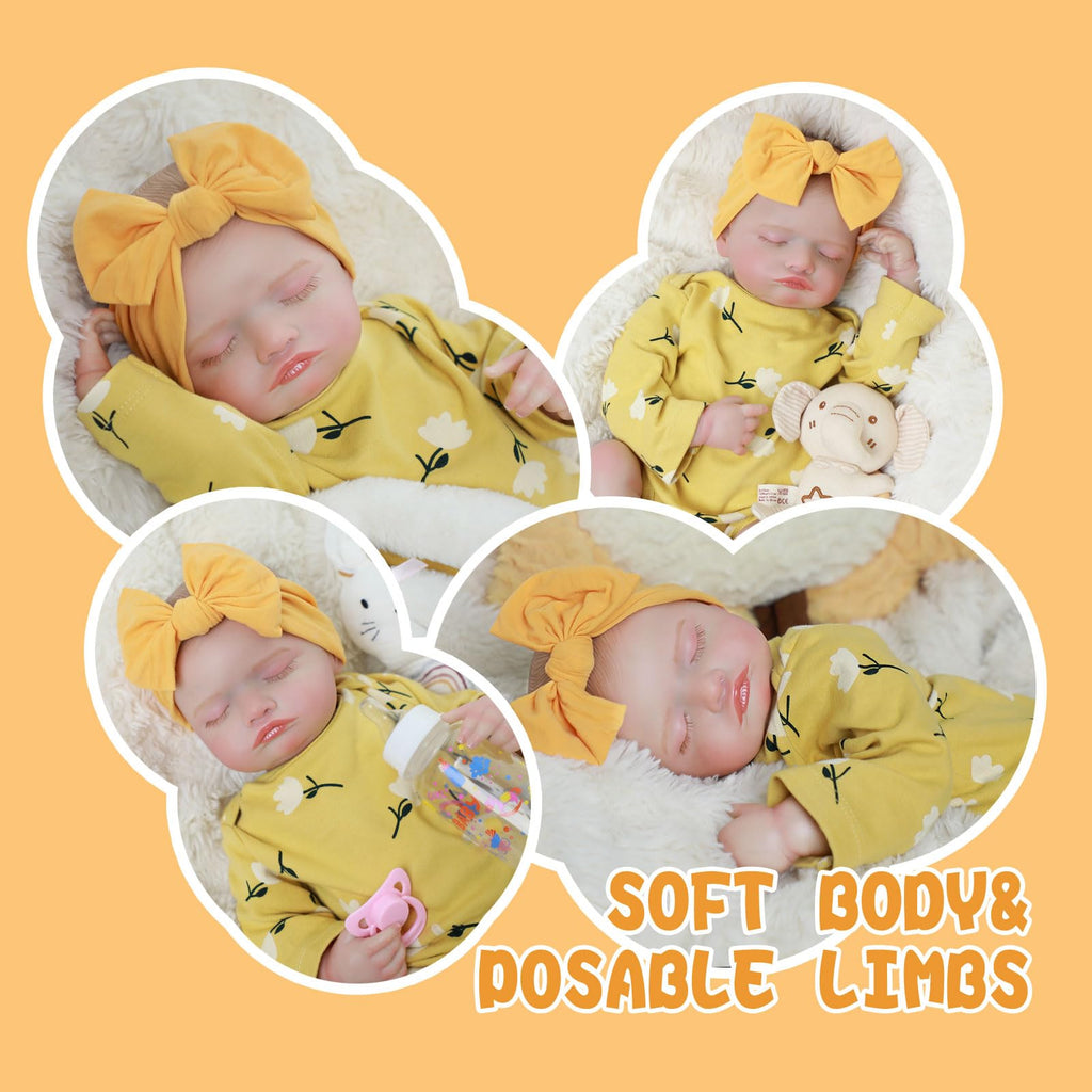 20 Inch Realistic Sleeping Newborn Baby Doll Full Vinyl Body C39869