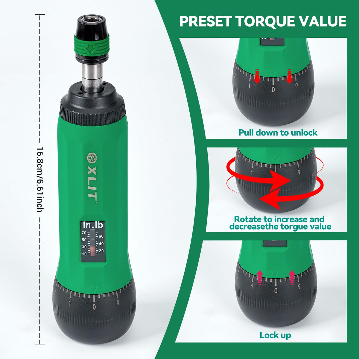 Adjustable Torque Screwdriver Set, 13-Piece 1/4" Hex Quick Release T9962