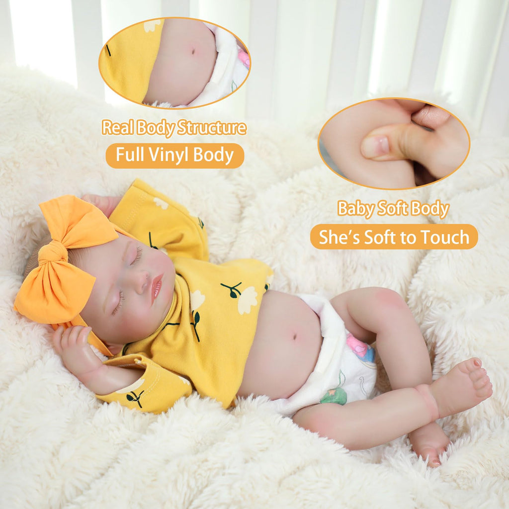20 Inch Realistic Sleeping Newborn Baby Doll Full Vinyl Body C39869