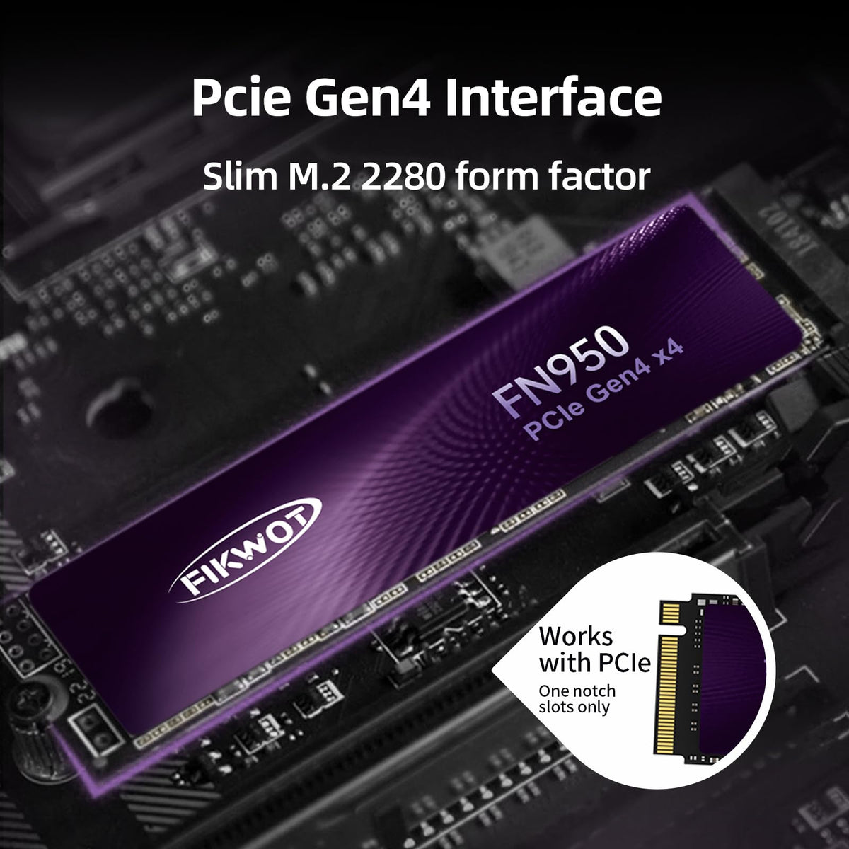 4TB NVMe SSD PCIe Gen4x4 M.2 2280 Internal Solid State Drive F8805