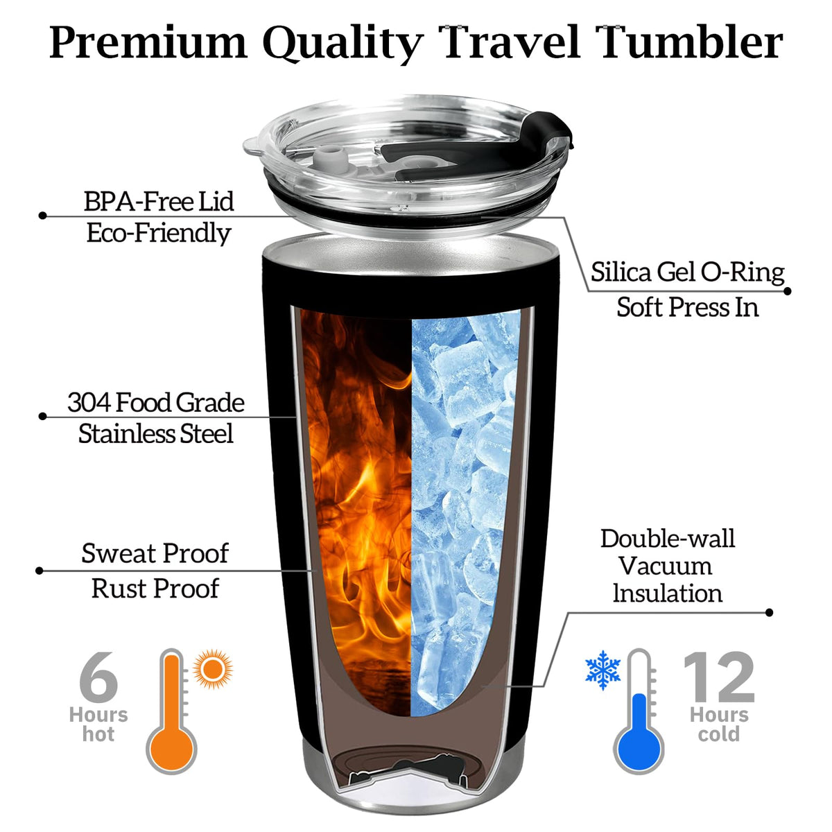Stainless Steel Tumblers 20 oz Set of 6 V698495
