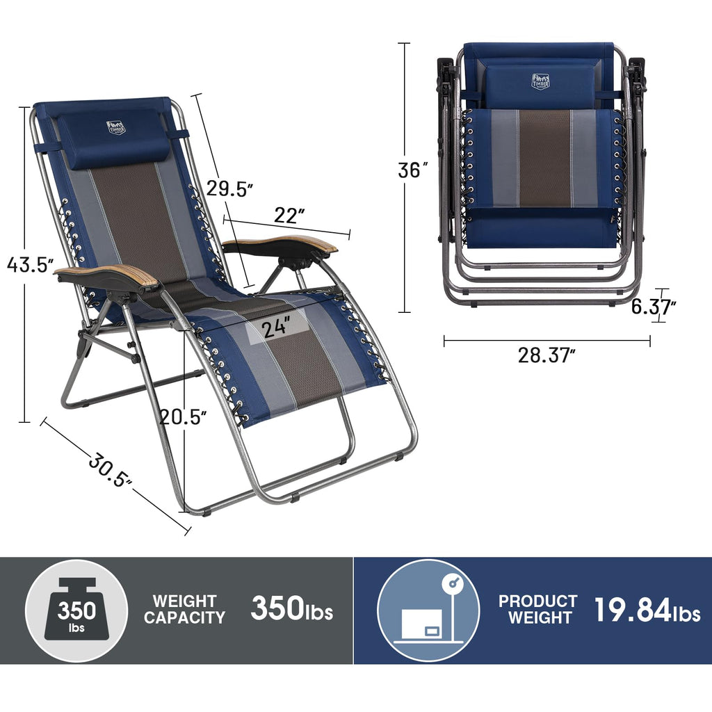 Oversized Zero Gravity Padded Reclining Lounge Chair with Cup Holder 350 lbs J703