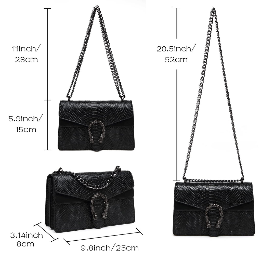 Snake Printed Leather Crossbody Bag Y126948