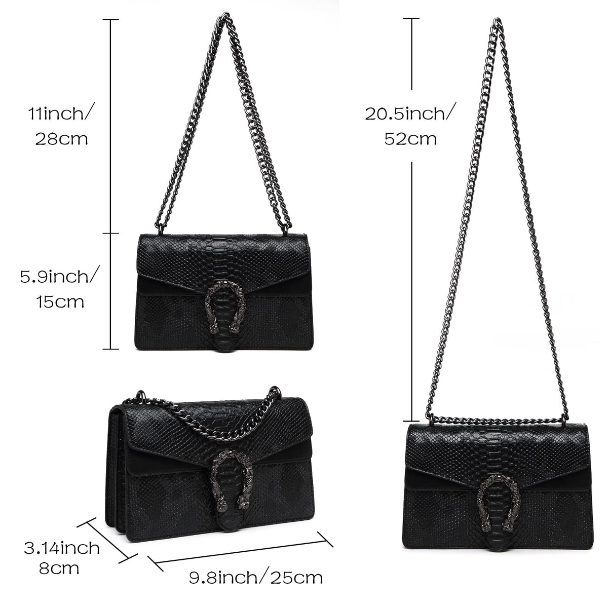 Snake Printed Leather Crossbody Bag Y126948