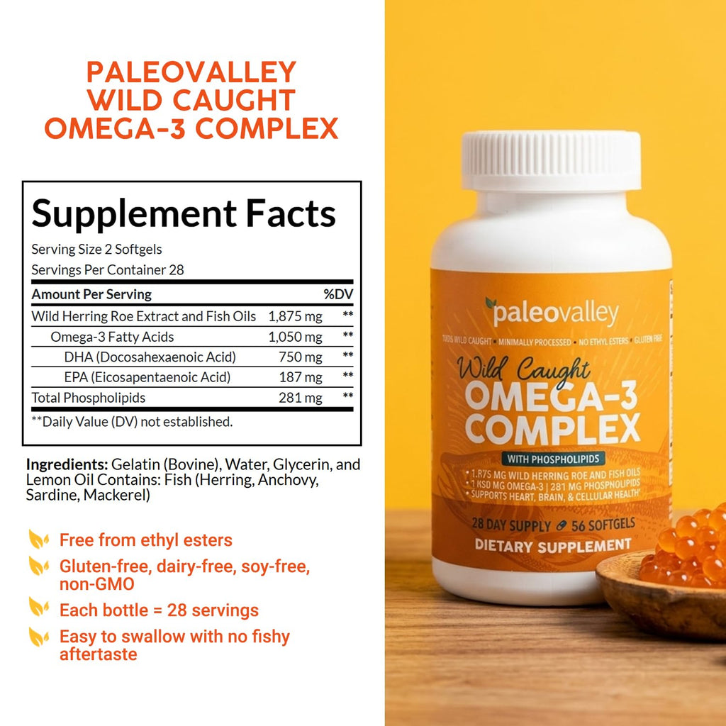 Wild Caught Omega-3 Fish Oil 750mg DHA 187mg EPA F532238