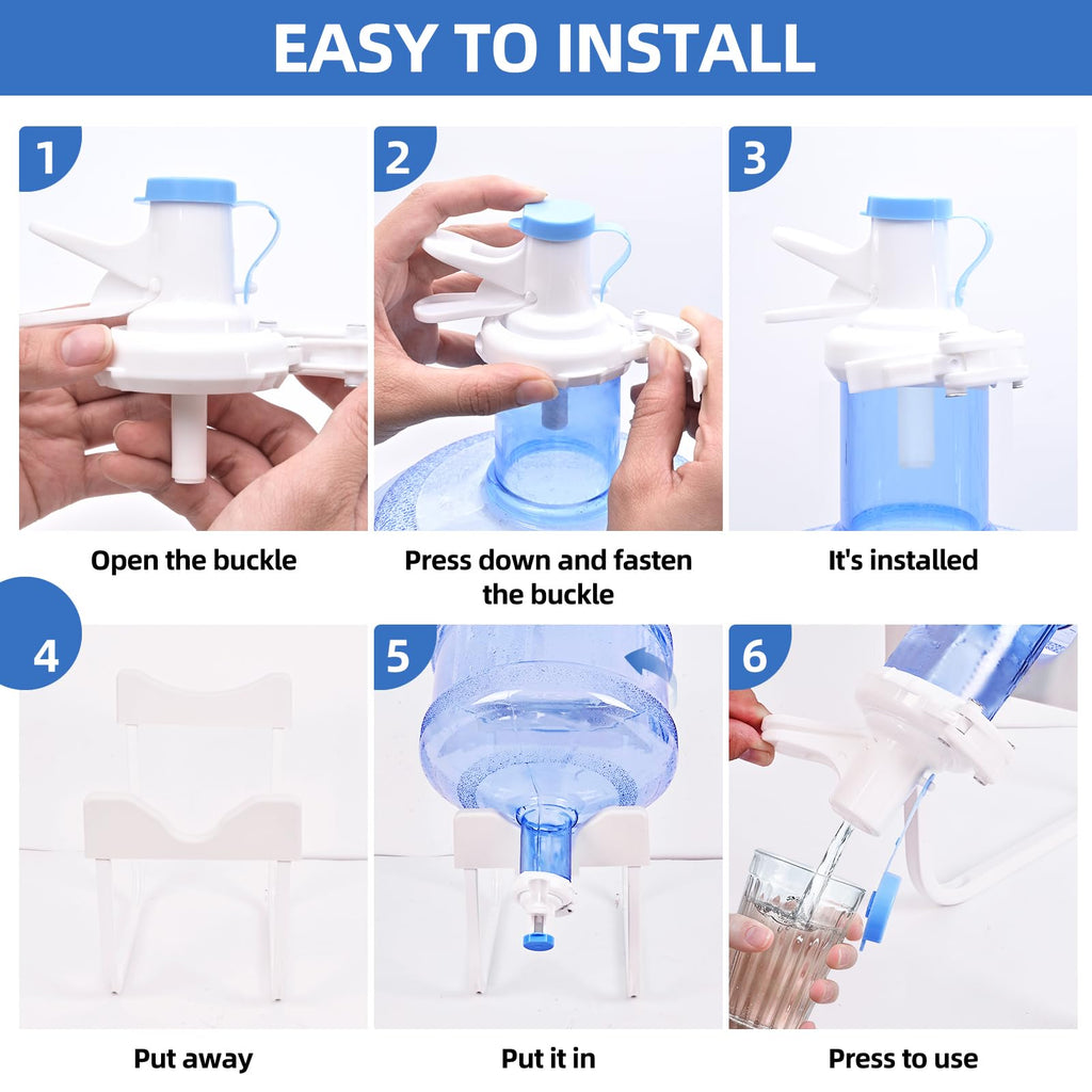 5 Gallon Detachable Metal Water Dispenser Stand and 2 Valves W65856