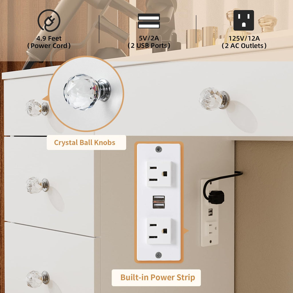 Vanity with Lighted Mirror C40466