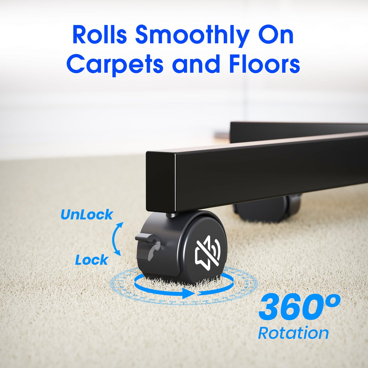 Black Rolling TV Stand for 23-60 Inch TVs D49273