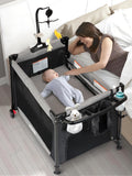 Baby Bassinet, Pack and Play with Bassinet, Bedside Sleeper with Diaper Changer K6198