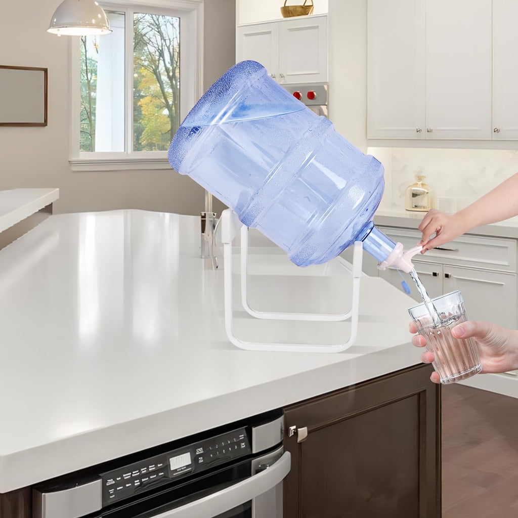 5 Gallon Detachable Metal Water Dispenser Stand and 2 Valves W65856
