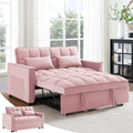 Pink Velvet Convertible Sleeper Sofa Bed X395