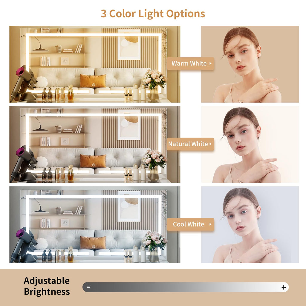 Vanity with Lighted Mirror C40466