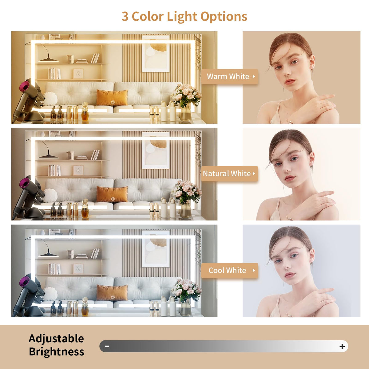 Vanity with Lighted Mirror C40466
