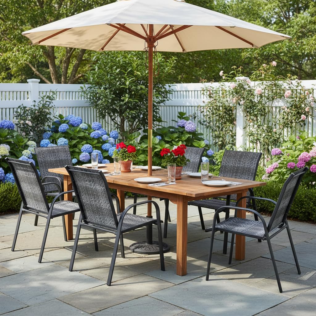 Stackable Wicker PE Rattan Patio Dining Chairs Set of 6 S93269