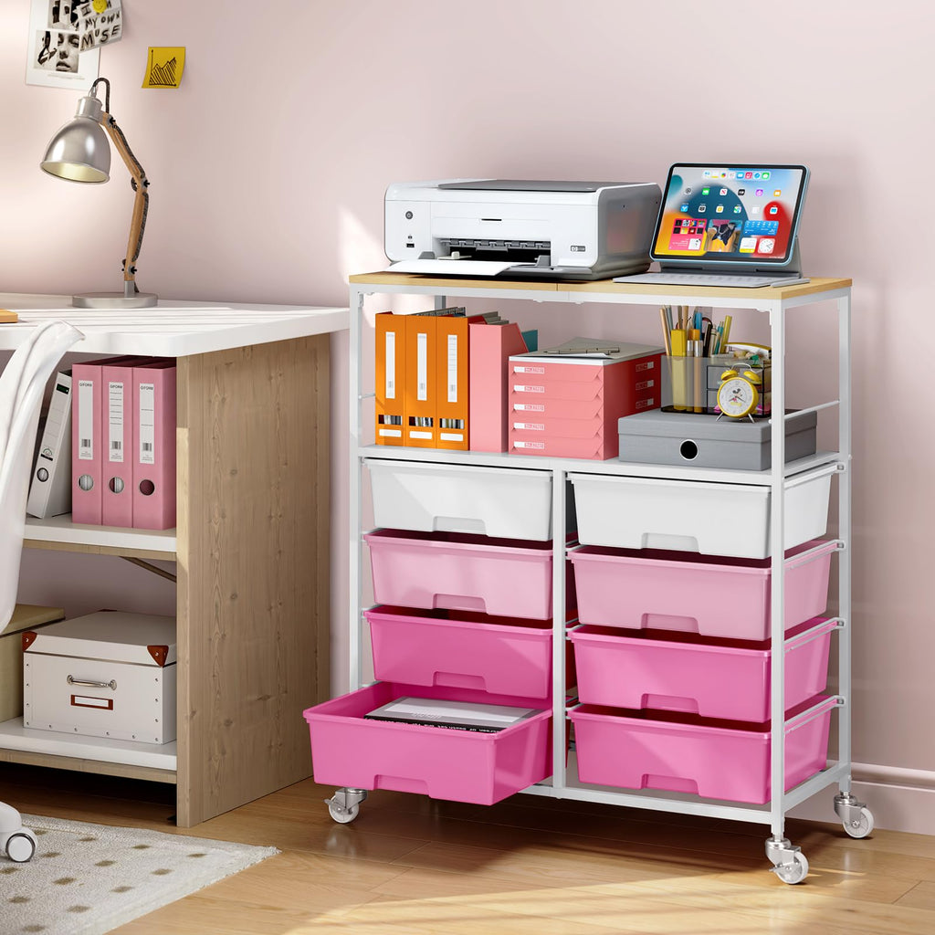 Rolling Storage Cart with 8 Drawers Y3520