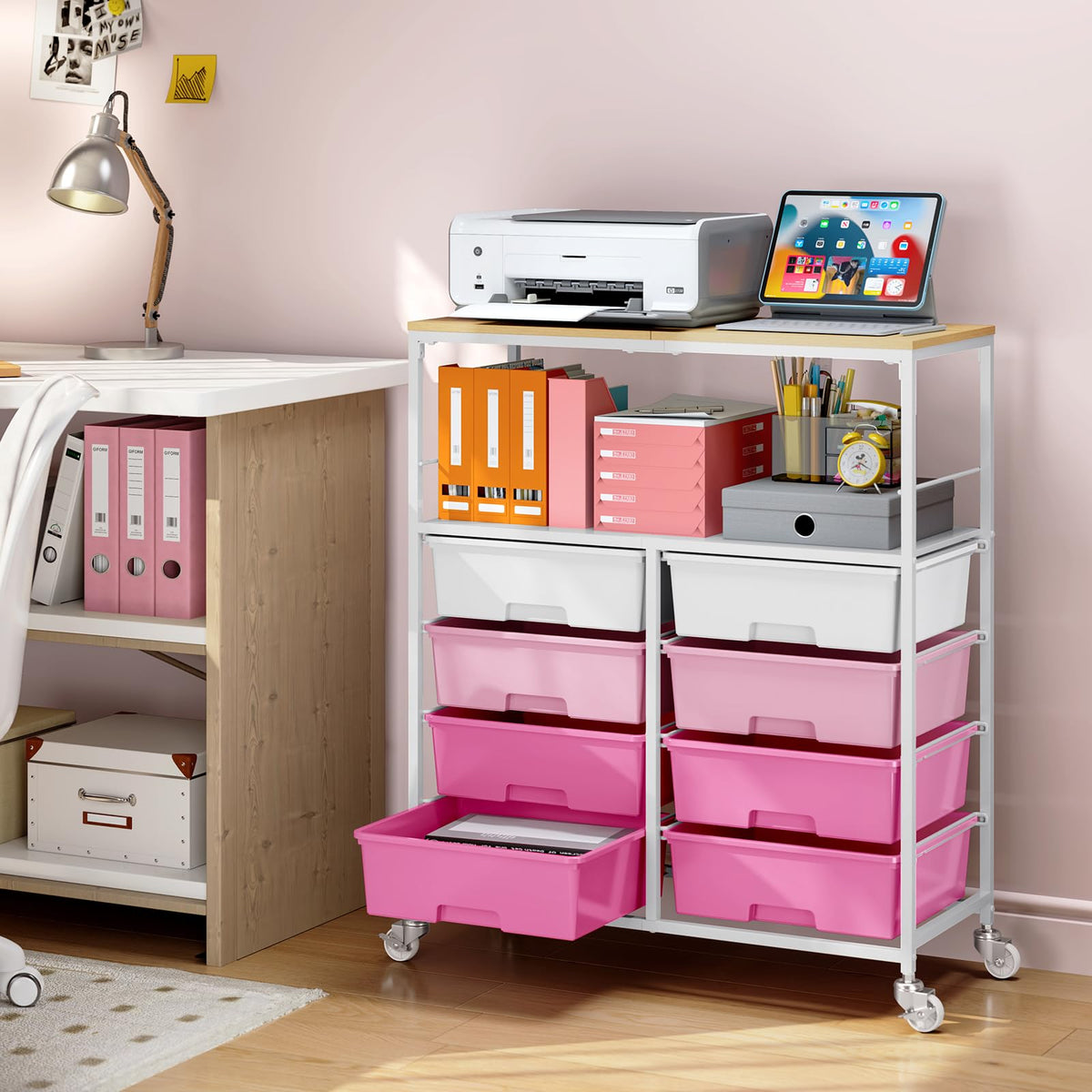 Rolling Storage Cart with 8 Drawers Y3520