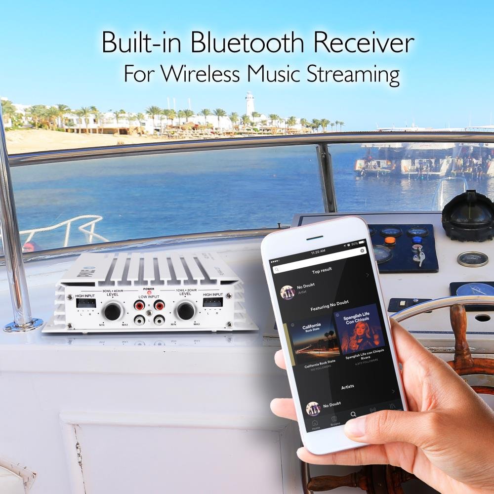 Waterproof 4 Channel 400W Bluetooth Marine Amplifier V895040