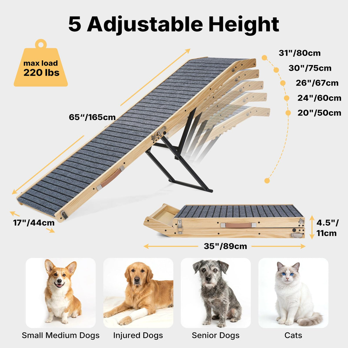 Folding Dog Ramp 20" to 31" X36177