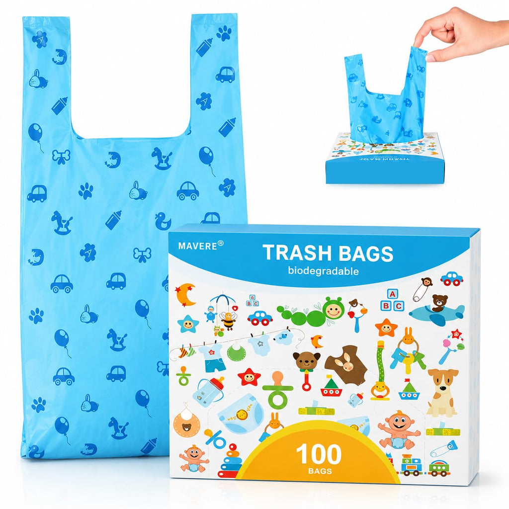 Cat Litter Poop Pick-Up Bags with Handles, Leak Proof, Unscented, 100 bags Y84591