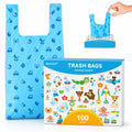 Cat Litter Poop Pick-Up Bags with Handles, Leak Proof, Unscented, 100 bags Y84591
