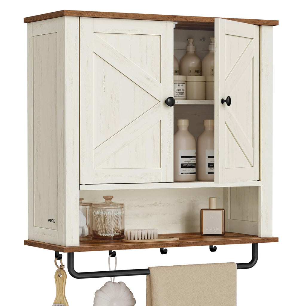 Wall-Mounted Bathroom Cabinet with Towel Bar Y2521