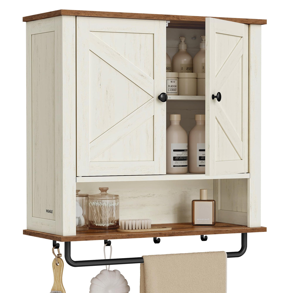 Wall-Mounted Bathroom Cabinet with Towel Bar Y2521