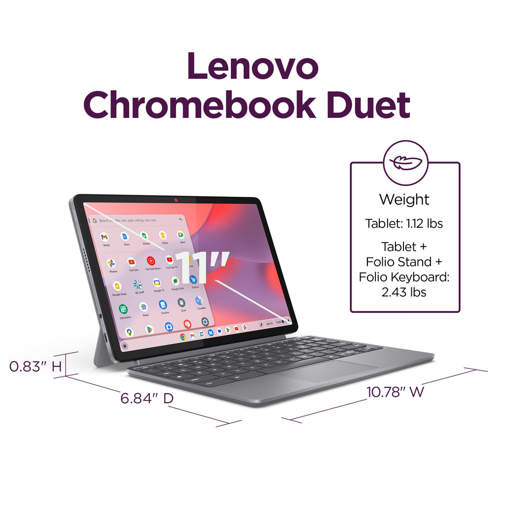 Convertible Laptop ChromeOS 10.95" WUXGA IPS Touch Display 4GB Memory 64GB Storage Luna Grey L2532