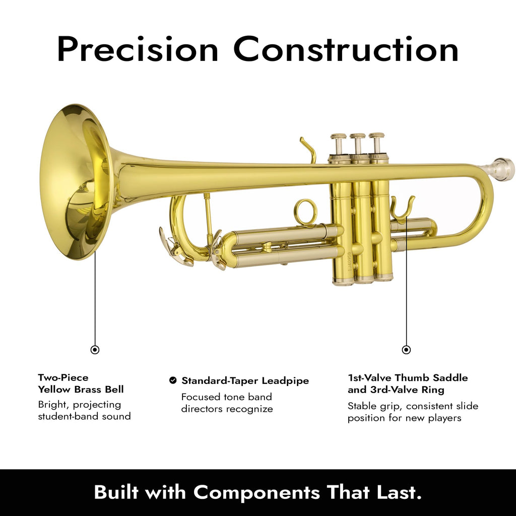 Bb Trumpet with Yellow Brass Bell and Stainless Steel Valves R33449